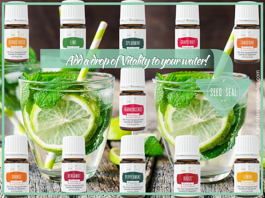 Young Living Essential Oils make a great addition to my daily water and food