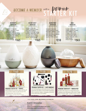 Young Living Options and Oils Printouts for the Starter Kits