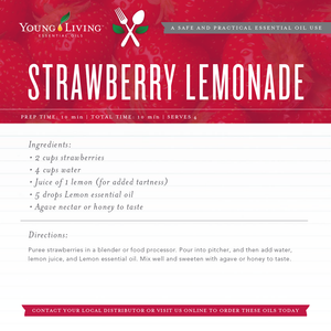 Strawberry Lemonade & Lemon Sorbet Recipes infused with Essential Oils