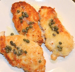 Panko breaded basil chicken with lemon capers sauce recipe