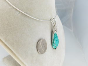 Fabulous Turquoise Gemstone in teardrop shape- hand sculpted in sterling silver .925 argentium anti-tarnish silver