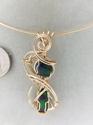Unique Ammolite Pendant