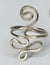 Sterling Silver Wire Sculpted Twisty Spiral Ring - Adjustable sizing
