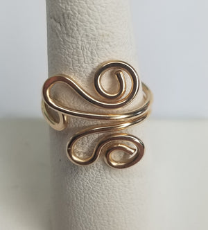 Unique 14 kt Gold Filled Wire Sculpted Ring - Adjustable sizing