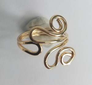 Unique 14 kt Gold Filled Wire Sculpted Ring - Adjustable sizing