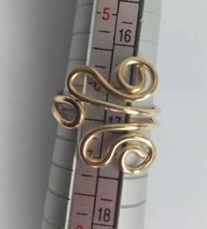 Unique 14 kt Gold Filled Wire Sculpted Ring - Adjustable sizing