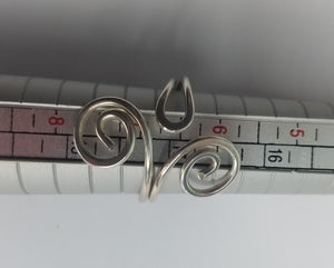 Sterling Silver Wire Sculpted Spiral Ring - Adjustable sizing