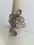 Sterling Silver Wire Sculpted Twisty Spiral Ring - Adjustable sizing