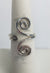 Sterling Silver Wire Sculpted Double Spiral Ring - Adjustable sizing