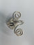 Sterling Silver Wire Sculpted Double Spiral Ring - Adjustable sizing