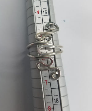 Sterling Silver Wire Sculpted Twisty Ring - Adjustable sizing
