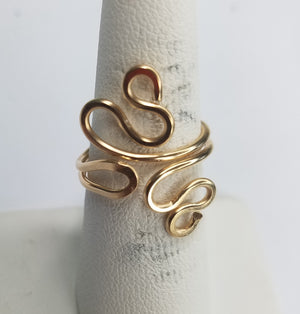 14 kt Gold Filled Wire Sculpted Ring - Adjustable sizing