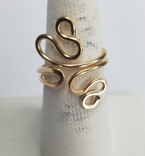 14 kt Gold Filled Wire Sculpted Ring - Adjustable sizing