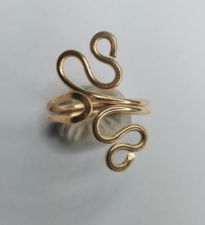 14 kt Gold Filled Wire Sculpted Ring - Adjustable sizing