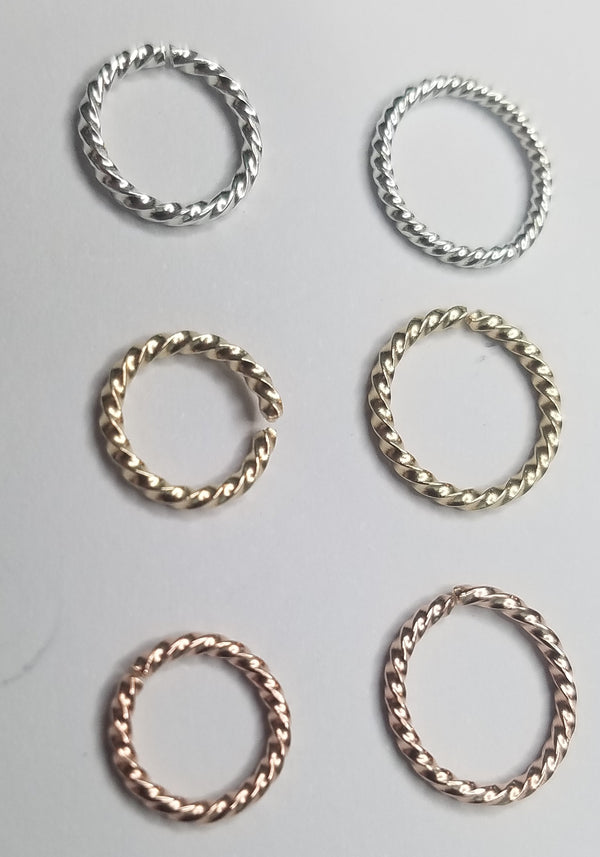 Round cartilage mini hoop, conch, nose piercing, earrings, orbital- 18ga Twisted Rope Shape Wire