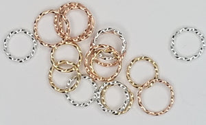 Round cartilage  piercing mini hoop single earring with twisted wire