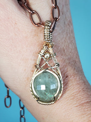 Faceted Natural Aquamarine Gemstone Pendant