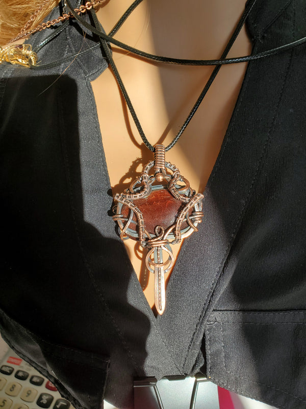 Red Tiger Eye Chatoyant Pendant