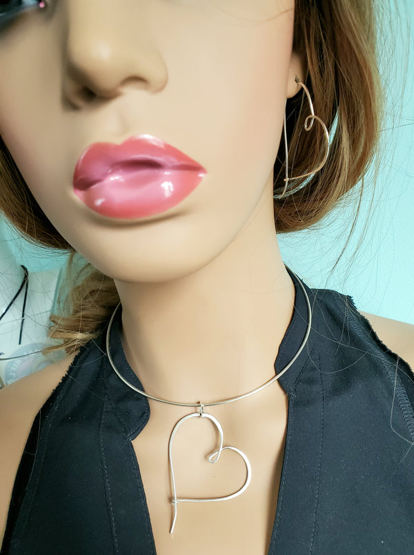 Heart Earrings and Pendant Set