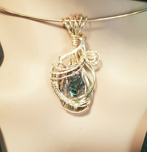 Magnificent Sparkly Faceted Mystic Topaz Pendant