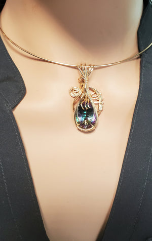 Magnificent Sparkly Faceted Mystic Topaz Pendant