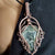 Light Green Prenhite Gemstone Pendant in Pure Copper Patina Wire