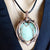 Light Green Chrysoprase Gemstone Pendant hand sculpted in pure copper wire