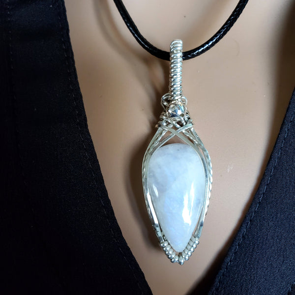 White Moonstone Gemstone Pendant