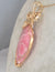 Pink Striped Rhodochrosite Pendant Hand-sculpted in Gold Filled Wire