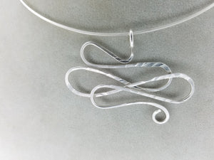 One of a kind Argentium .925 Sterling Silver Wire Pendant