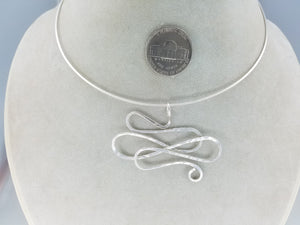 One of a kind Argentium .925 Sterling Silver Wire Pendant