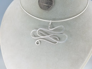 One of a kind Argentium .925 Sterling Silver Wire Pendant