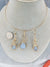 Light Blue Chaldecony Pendant and Earring set hand sculpted in 14kt gold filled wire