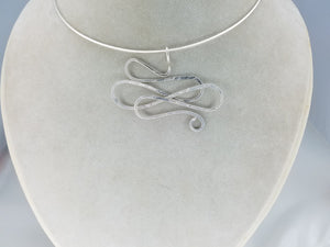 One of a kind Argentium .925 Sterling Silver Wire Pendant
