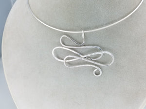 One of a kind Argentium .925 Sterling Silver Wire Pendant