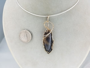 Russian Dendritic Agate in 14kt yellow gold filled and Sterling Silver .925 wire