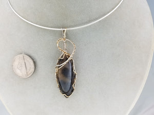 Russian Dendritic Agate in 14kt yellow gold filled and Sterling Silver .925 wire