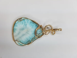 Large Natural Dominican Larimar Pendant