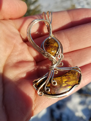 Pietersite Gemstones Hand Sculpted in Argentium Silver (tarnish resistant) Wire