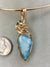 Unique Natural Dominican Larimar Gemstone Hand-scuplted in 14kt Yellow Gold-filled Wire