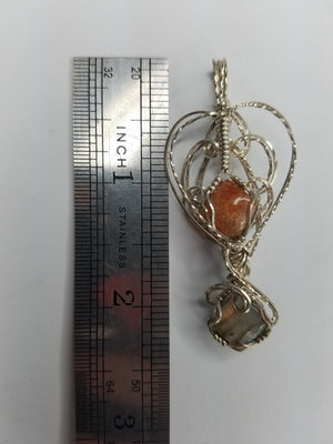 SunStone and Labradorite Gems Hand Sculpted together in Argentium Silver (tarnish resistant) Wire