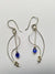Sterling Sliver .925 Swoopy Earrings with Blue Cat's Eye drop