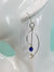 Sterling Sliver .925 Swoopy Earrings with Blue Cat's Eye drop