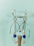 Sterling Sliver .925 Swoopy Earrings with Blue Cat's Eye drop