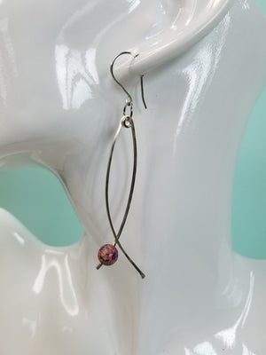 Argentium (tarnish resistant) Sterling Silver .925 Dangle Earrings With Regalite Beads