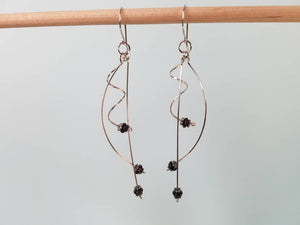 Unique Argentium Silver (tarnish resistant) Ecclectic Dangle Beaded Earrings