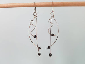 Unique Argentium Silver (tarnish resistant) Ecclectic Dangle Beaded Earrings