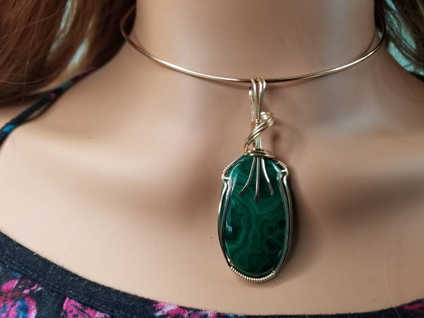 Stunning Designer Green Malachite Gemstone Pendant