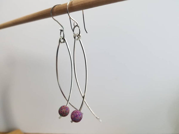 Argentium (tarnish resistant) Sterling Silver .925 Dangle Earrings With Regalite Beads