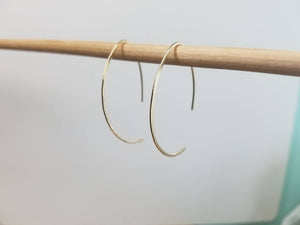 Open Style Minimalist Threader Earrings hand sculpted in 14kt Gold Filled Wire